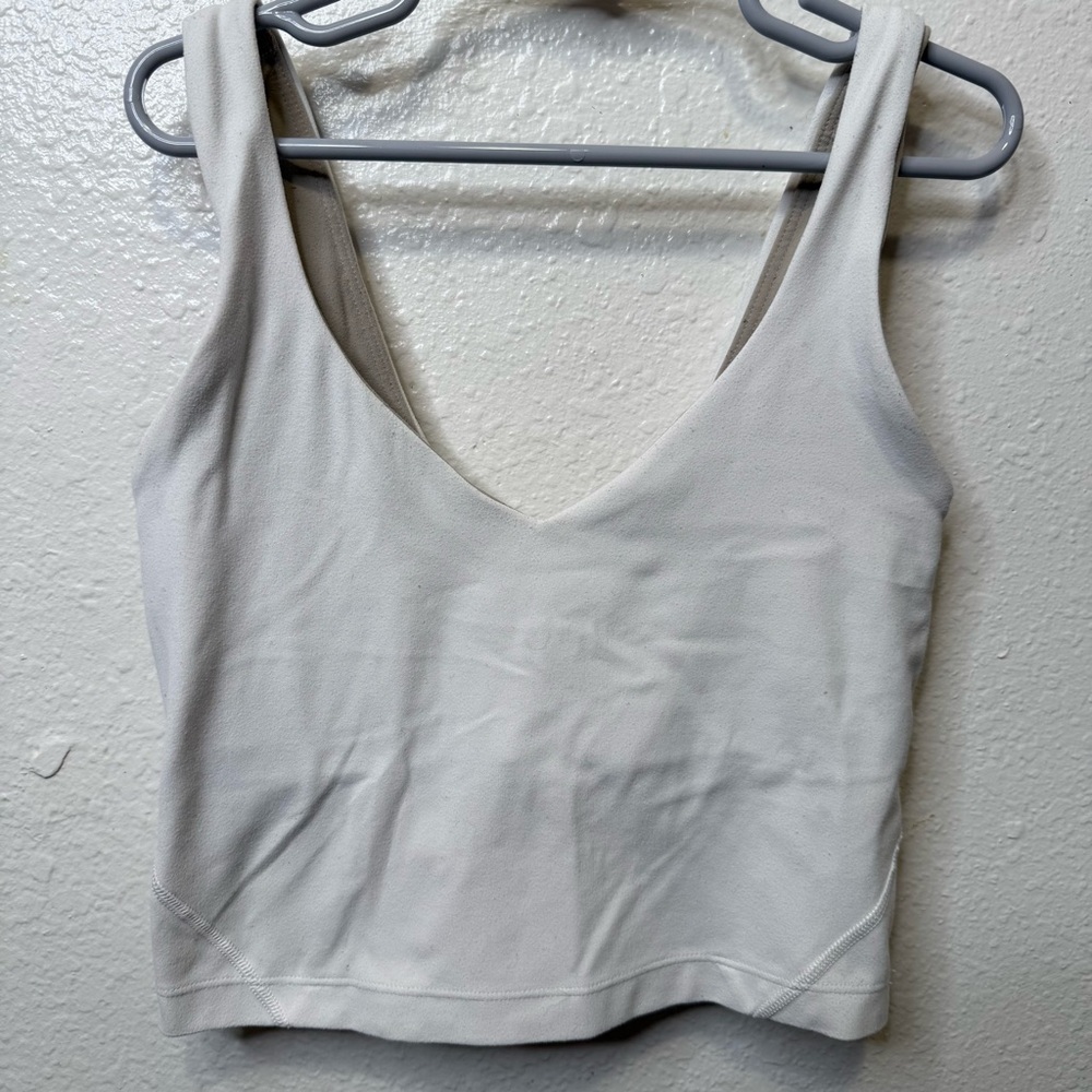 Lululemon Align Sports Bra White Low Impact With Shelf Bra Size 0